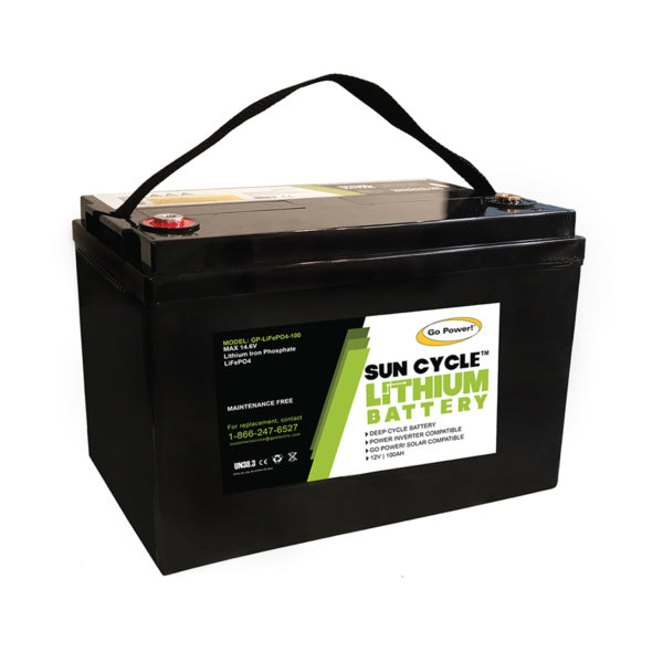 Go Power 100Ah LiFePO4 Solar Battery - GP-LIFEPO4-100