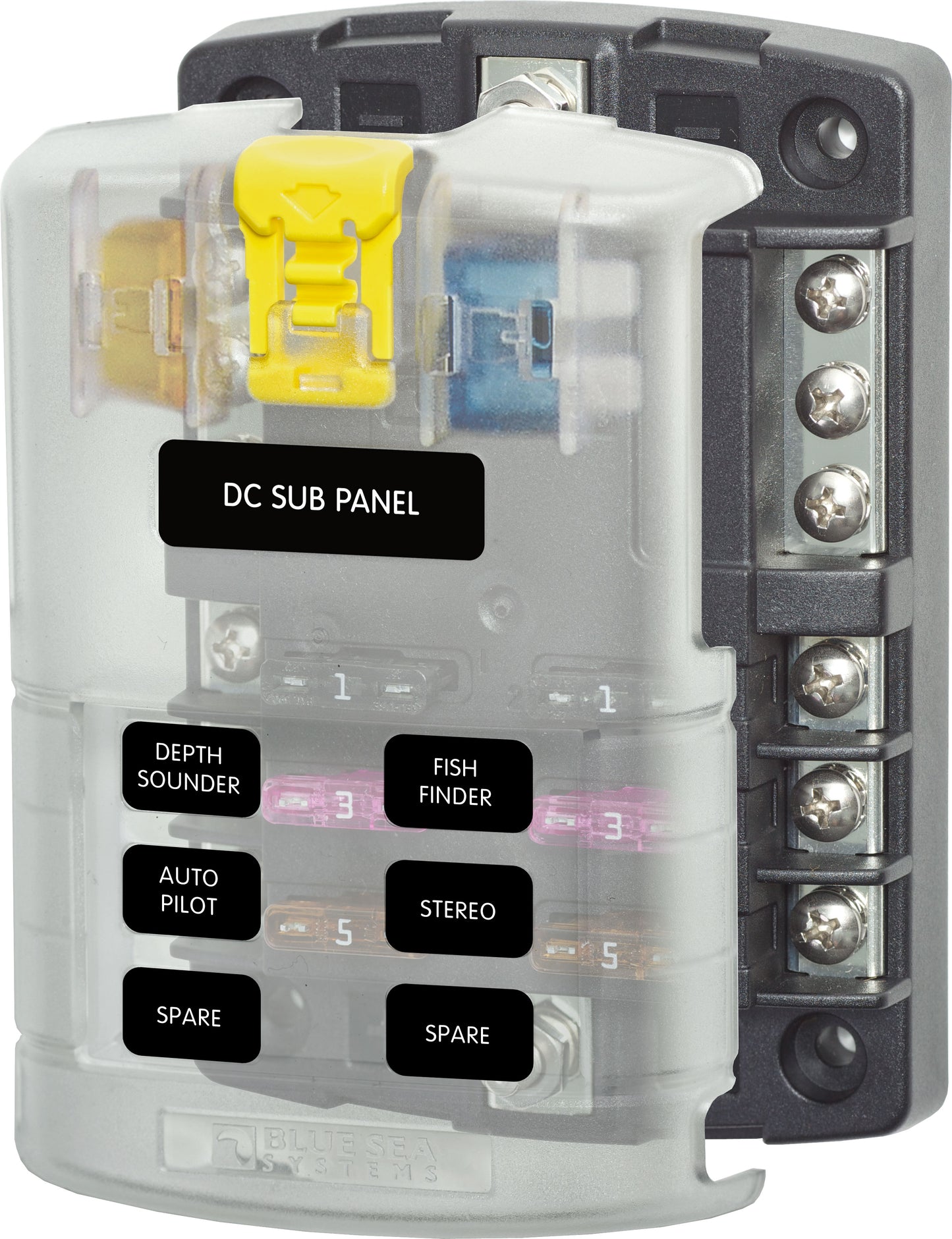 Blue Sea ST Blade Fuse Block - 6 Circuits with Negative Bus and Cover