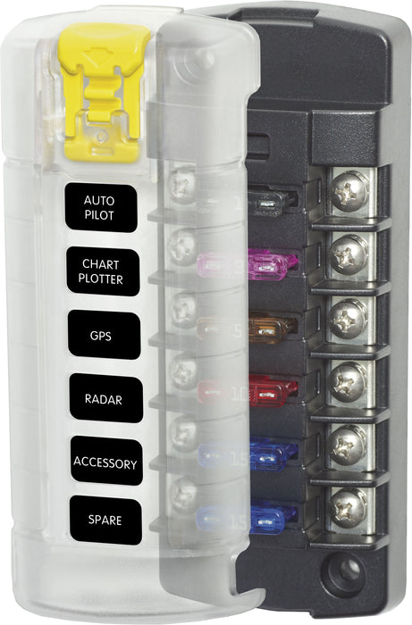 Blue Sea ST Blade Fuse Block - 6 Independent Circuits w/ Cover