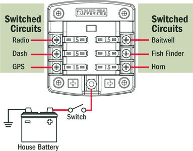 Blue Sea ST Blade Fuse Block - 6 Circuits with Cover