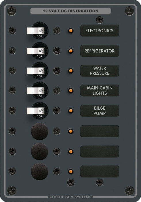 Blue Sea DC Circuit Breaker Panel - 8 Positions