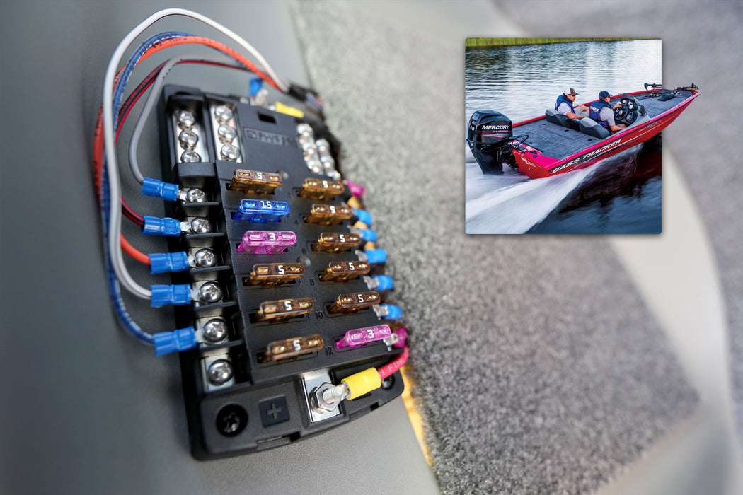 Blue Sea ST Blade Fuse Block - 12 Circuits with Negative Bus and Cover