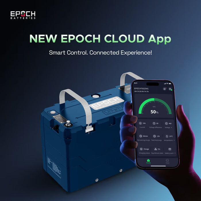 Epoch 48V 100Ah (5.12kWh) V2-T Elite Series - Heated & Bluetooth & Victron Comms LiFePO4 Battery
