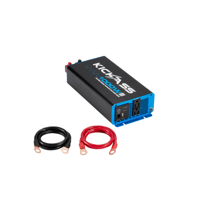 KickAss 1000W 12V to 120V Pure Sine Wave Inverter + Remote