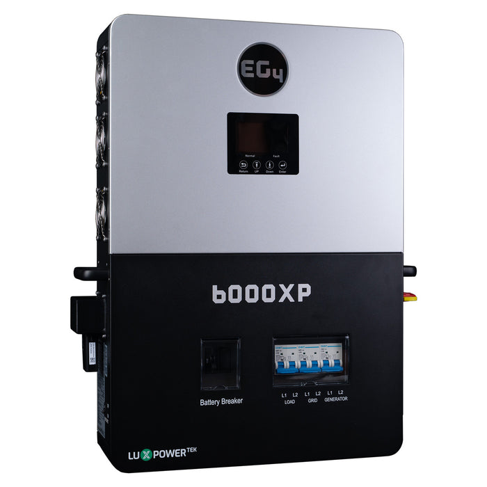 EG4 6000XP Off-Grid Inverter | 8000W PV Input | 6000W Output | 480V VOC Input | 48V 120/240V Split Phase | All-In-One Solar Inverter