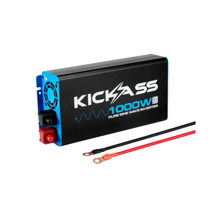 KickAss 1000W 12V to 120V Pure Sine Wave Inverter + Remote