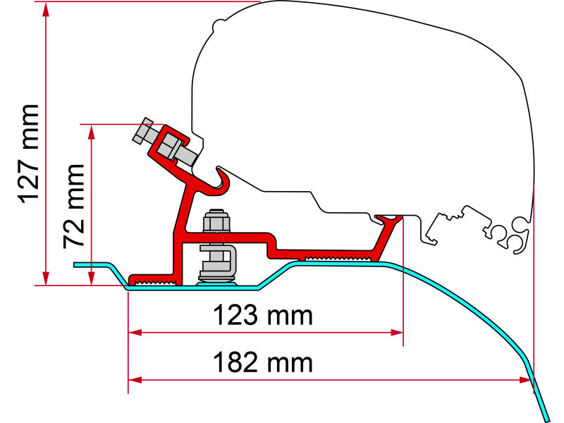 Fiamma F80S Awning Adapter for ProMaster High Roof 159" Extended