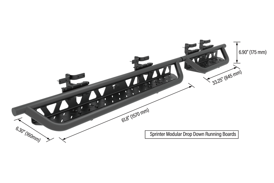 Tec Vanlife Modular Drop Down Running Boards for Sprinters
