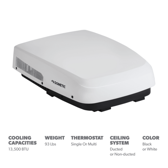 Dometic FreshJet 5 Series Electronic 15k BTU Low-Profile Air Conditioner w/ Heat Pump - White
