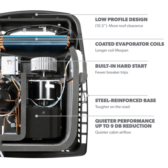 Dometic FreshJet 5 Series Electronic 15k BTU Low-Profile Air Conditioner w/ Heat Pump - White