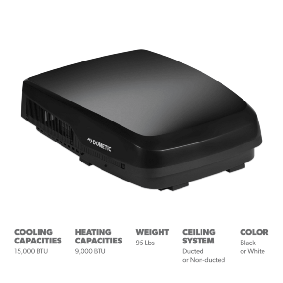 Dometic FreshJet 5 Series 15k BTU Low-Profile Air Conditioner w/ Heat Pump - Black