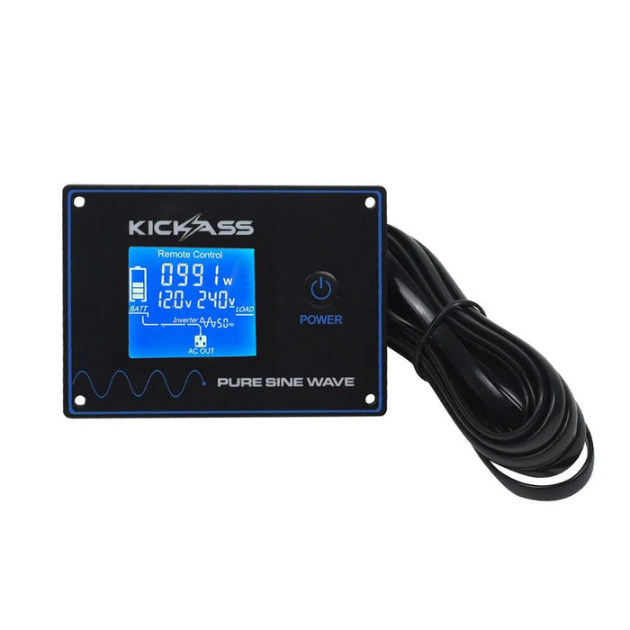 KickAss 1000W 12V to 120V Pure Sine Wave Inverter + Remote