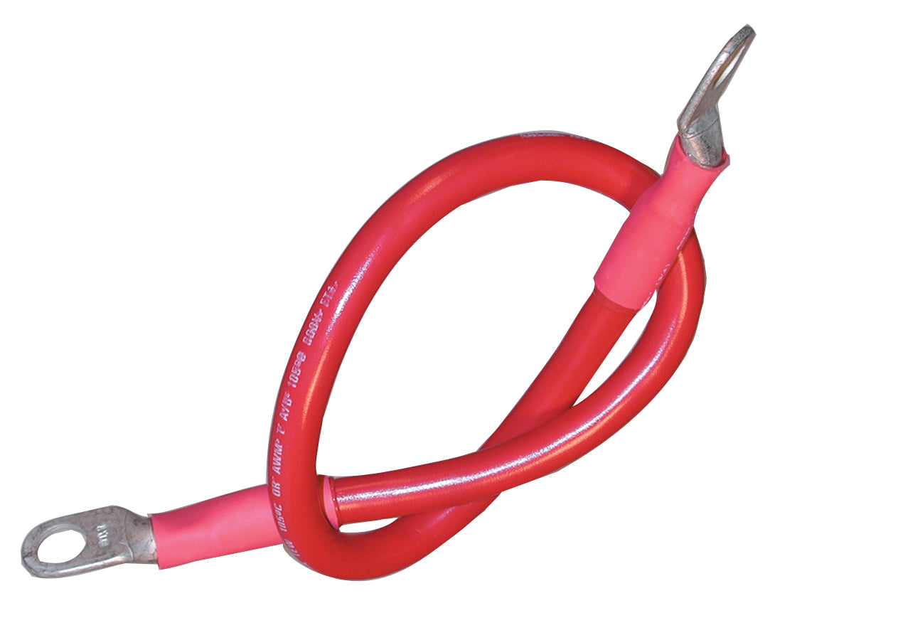 Ancor 4 AWG Battery Cable Assembly - 3/8" Stud - Red - 18"