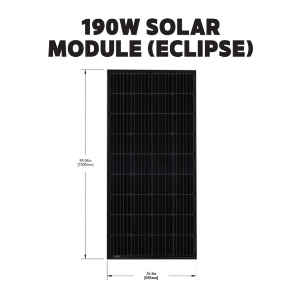Go Power 190W Rigid Eclipse Solar Panel + 30A MPPT Controller