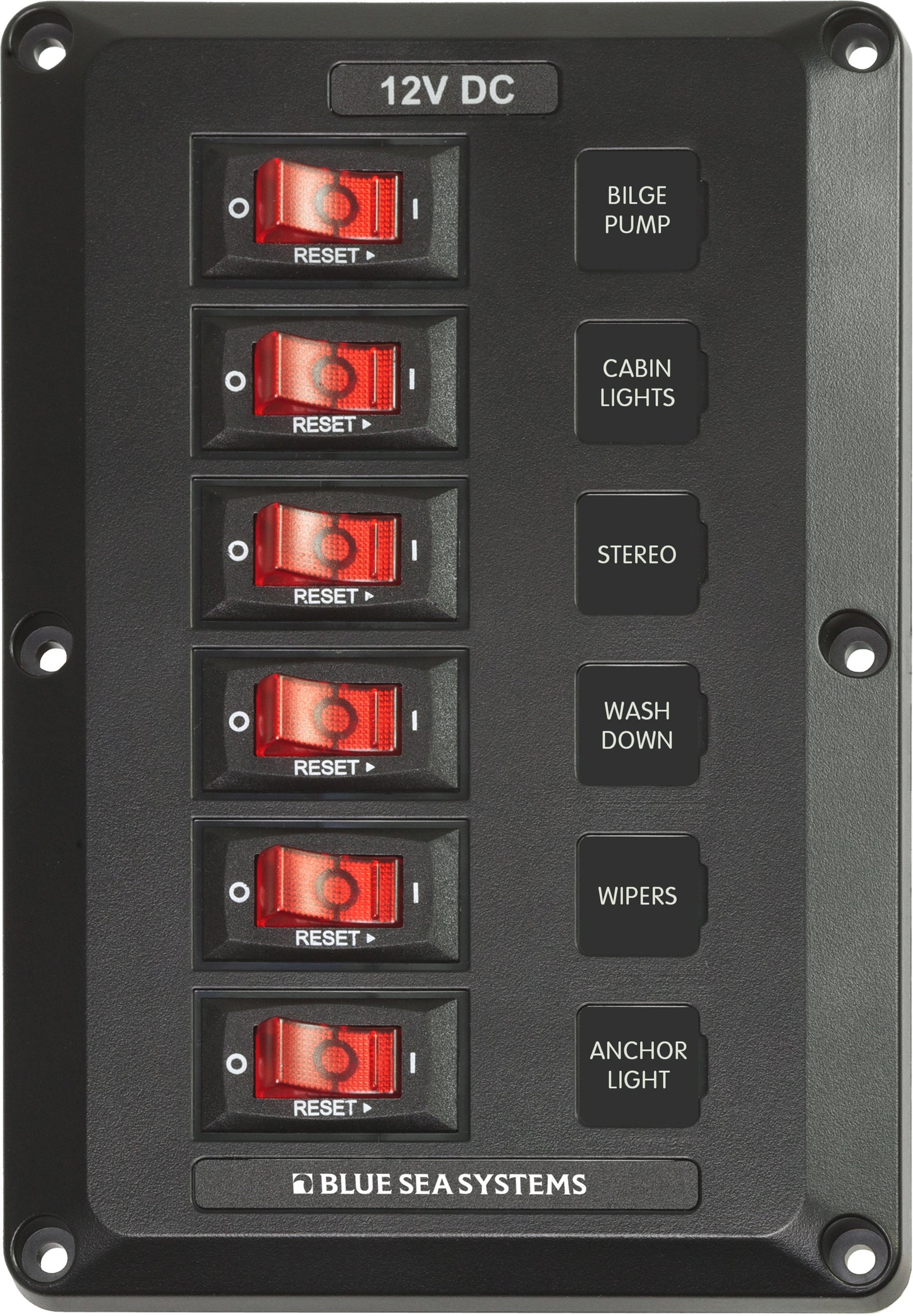 Blue Sea BelowDeck DC Circuit Breaker Panel - 6 Positions